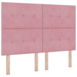 LED Boxspringbett Rosa 140x200 cm mit Matratze