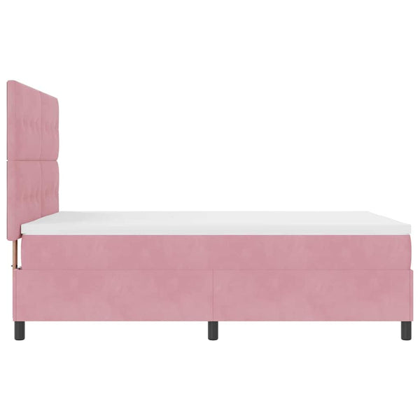 LED Boxspringbett Rosa 140x200 cm mit Matratze