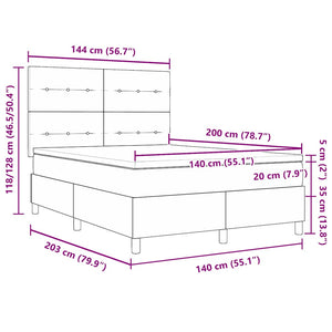 LED Boxspringbett Rosa 140x200 cm mit Matratze