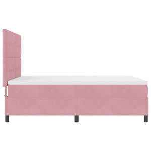 vidaXL Lit coffre à LED avec matelas Velours rose 160 x 200 cm