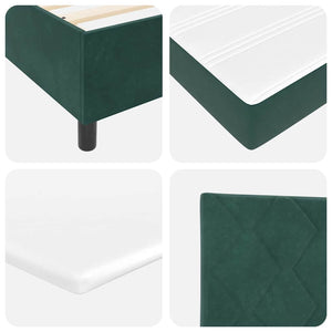 LED Boxspringbett Dunkelgrün 90x200 cm