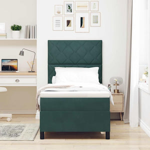 LED Boxspringbett Dunkelgrün 90x200 cm