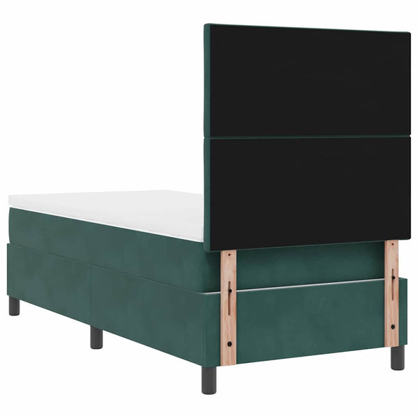 LED Boxspringbett Dunkelgrün 90x200 cm