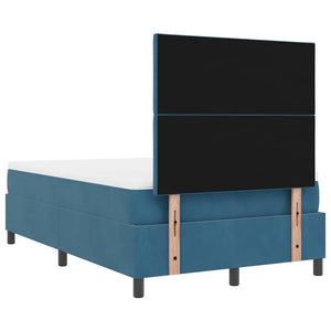 vidaXL Lit coffre à LED avec tête de lit Bleu foncé 120 x 200 cm Velours