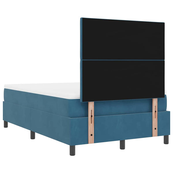 vidaXL Lit coffre à LED avec tête de lit Bleu foncé 120 x 200 cm Velours