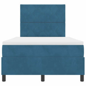 vidaXL Lit coffre à LED avec tête de lit Bleu foncé 120 x 200 cm Velours