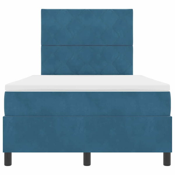 vidaXL Lit coffre à LED avec tête de lit Bleu foncé 120 x 200 cm Velours