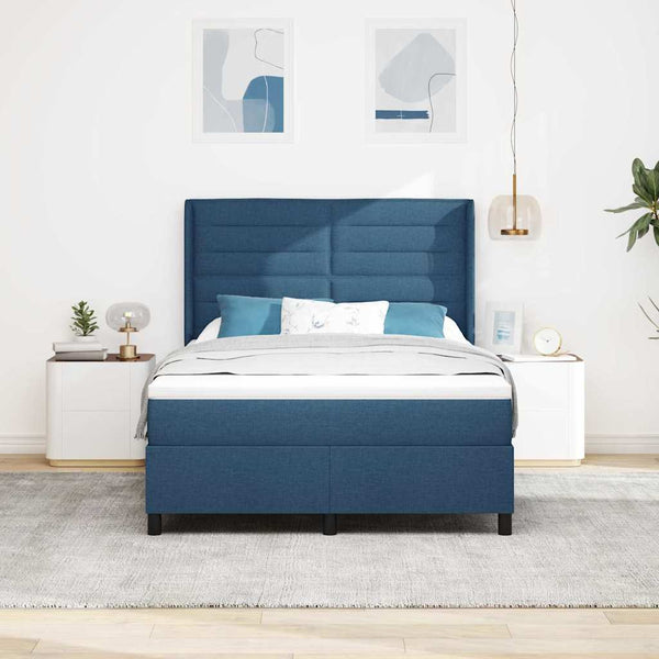 LED Boxspringbett Blau 140x190 cm