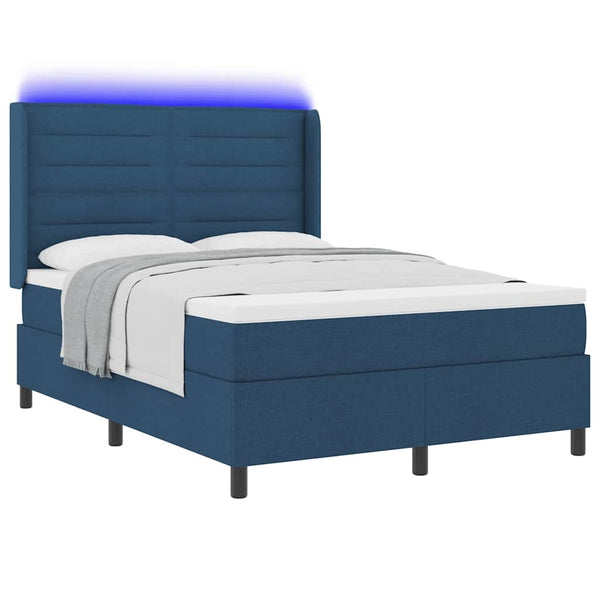 LED Boxspringbett Blau 140x190 cm