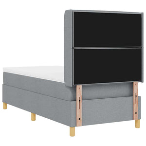 vidaXL Lit-coffre avec bandes lumineuses LED Gris clair 80 x 200 cm Tissu