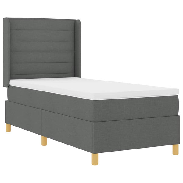 Boxspringbett Grau 80x200 cm mit LED