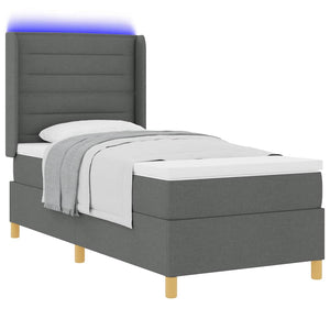 Boxspringbett Grau 80x200 cm mit LED
