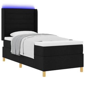 Boxspringbett mit LED Schwarz 80x200 cm