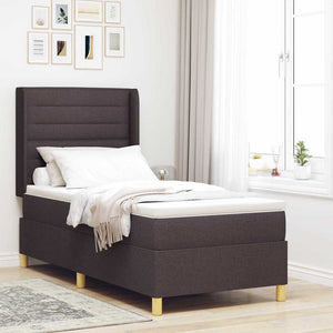 vidaXL Lit coffre tapissé avec bandes LED Marron 80 x 200 cm Tissu