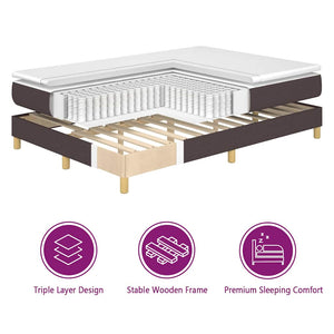 vidaXL Lit coffre tapissé avec bandes LED Marron 80 x 200 cm Tissu