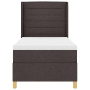 vidaXL Lit coffre tapissé avec bandes LED Marron 80 x 200 cm Tissu