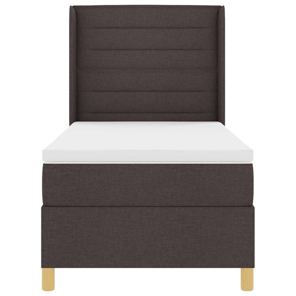 vidaXL Lit coffre tapissé avec bandes LED Marron 80 x 200 cm Tissu