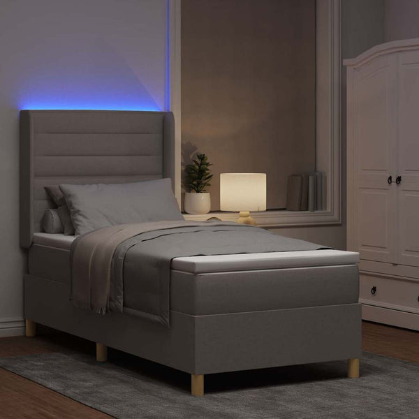 Boxspringbett Taupe mit LED 80x200 cm