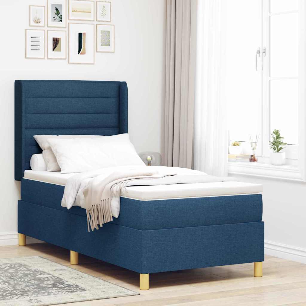 Boxspringbett Blau mit LED 80x200 cm