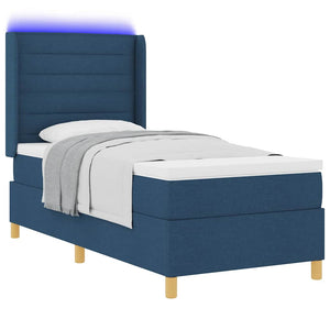 Boxspringbett Blau mit LED 80x200 cm