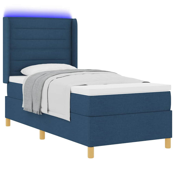 Boxspringbett Blau mit LED 80x200 cm