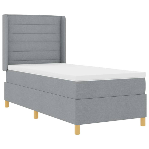 Boxspringbett Hellgrau mit LED 90x190 cm