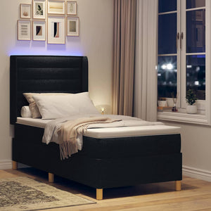 Boxspringbett Schwarz mit LED 90x190 cm