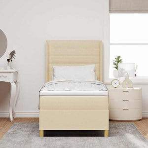 Boxspringbett Creme mit LED 90x190 cm