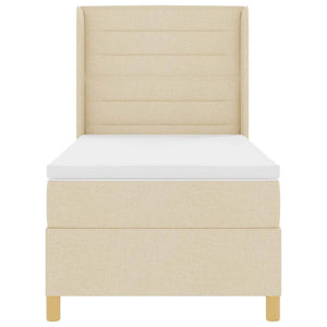 Boxspringbett Creme mit LED 90x190 cm