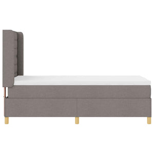 vidaXL Lit boxspring avec bandes LED taupe 90 x 200 cm en tissu