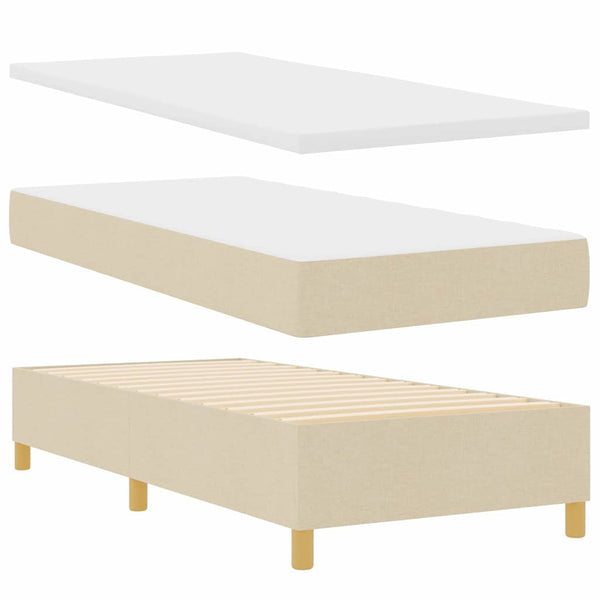 Boxspringbett Creme 90x200 cm mit LED