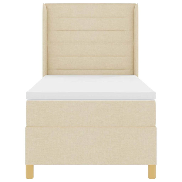 Boxspringbett Creme 90x200 cm mit LED