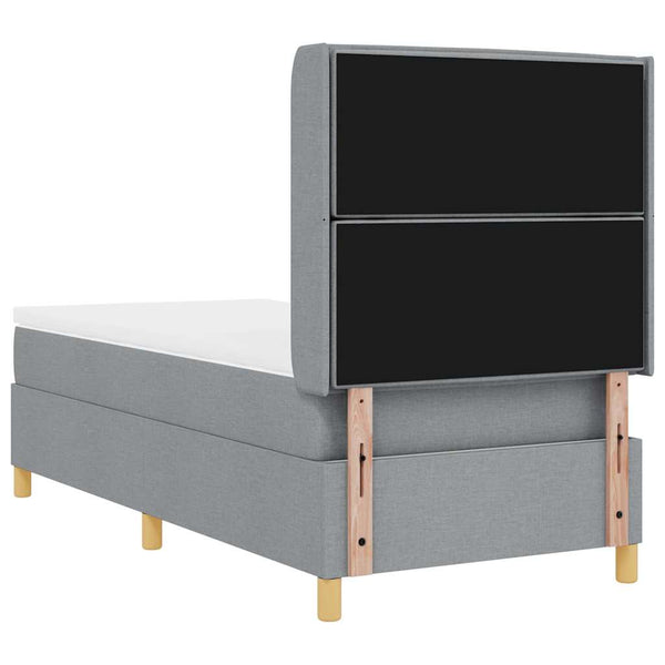 Boxspringbett mit LED Hellgrau 100x200 cm