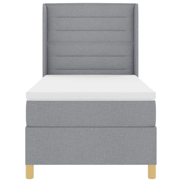 Boxspringbett mit LED Hellgrau 100x200 cm