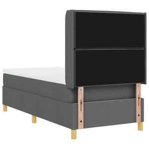 vidaXL Lit avec sommier tapissier et bandes LED gris 100 x 200 cm Tissu