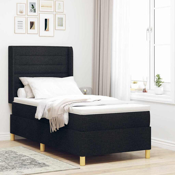 Boxspringbett Schwarz 100x200 cm mit LED