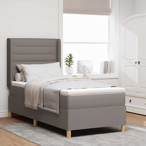 Boxspringbett Taupe 100x200 cm mit LED