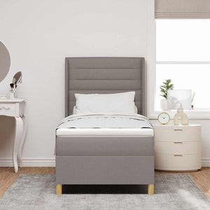 Boxspringbett Taupe 100x200 cm mit LED