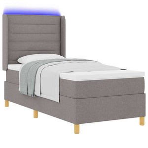 Boxspringbett Taupe 100x200 cm mit LED
