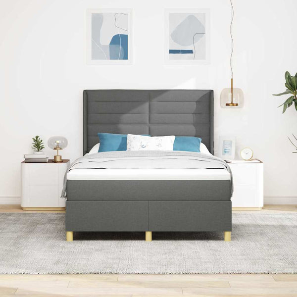 Boxspringbett Grau mit LED 140x190 cm