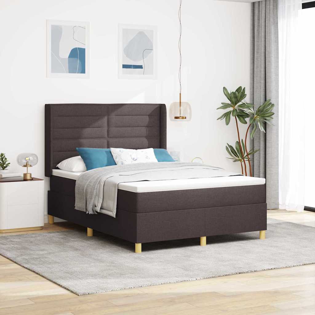 Boxspringbett Braun mit LED 140x190 cm