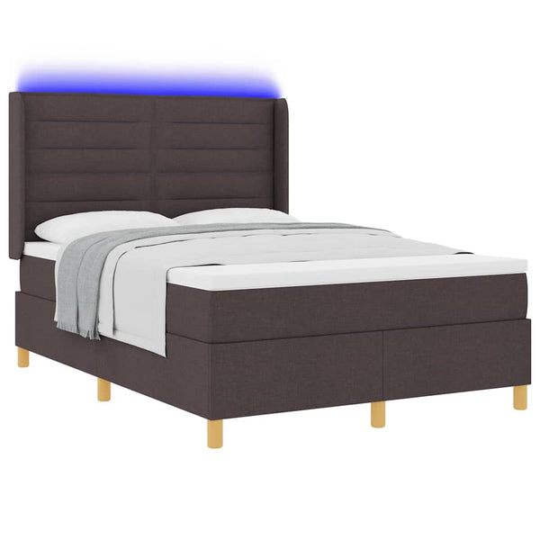 Boxspringbett Braun mit LED 140x190 cm