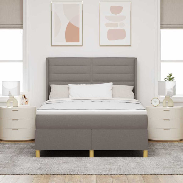 Boxspringbett Taupe mit LED 140x190 cm