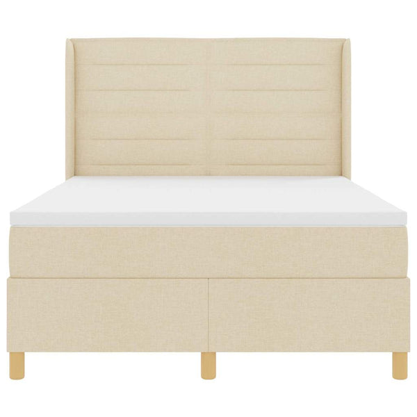 Boxspringbett Creme mit LED 140x190 cm