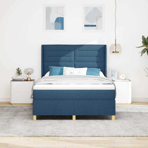 Boxspringbett Blau mit LED 140x190 cm