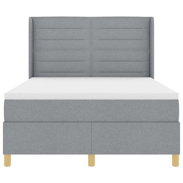 Boxspringbett 140x200 cm mit LED Hellgrau