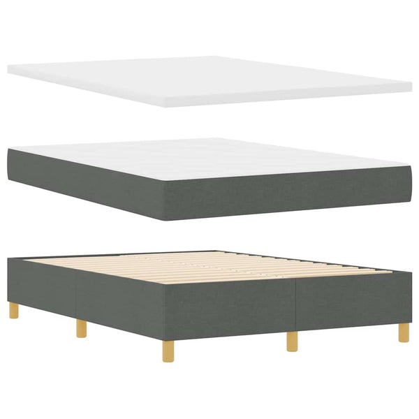Boxspringbett Grau 140x200 cm mit LED