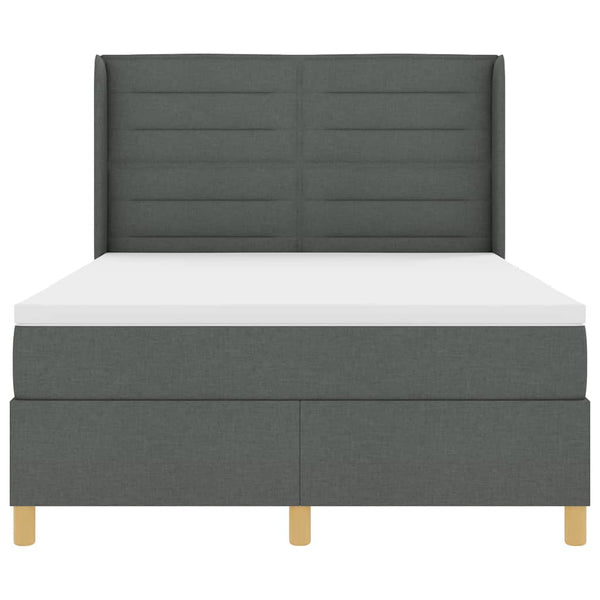 Boxspringbett Grau 140x200 cm mit LED
