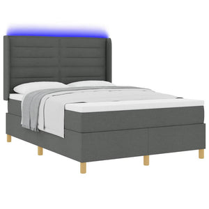 Boxspringbett Grau 140x200 cm mit LED