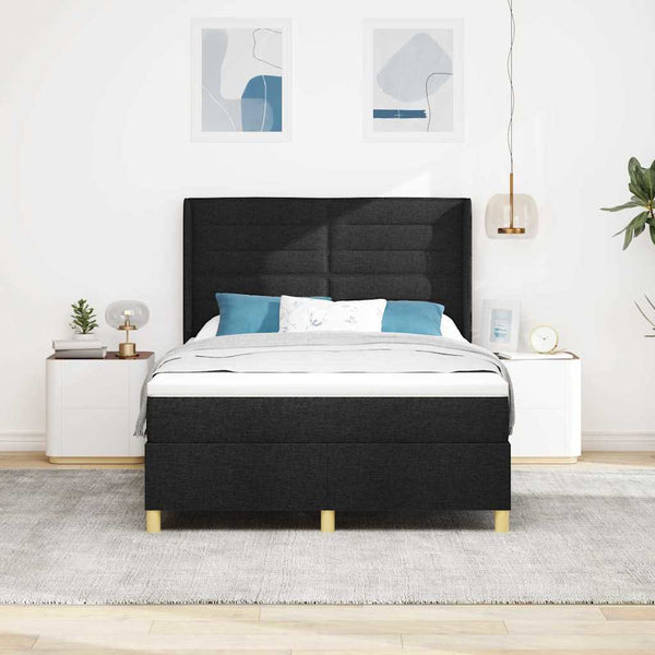 Boxspringbett Schwarz 140x200 cm mit LED